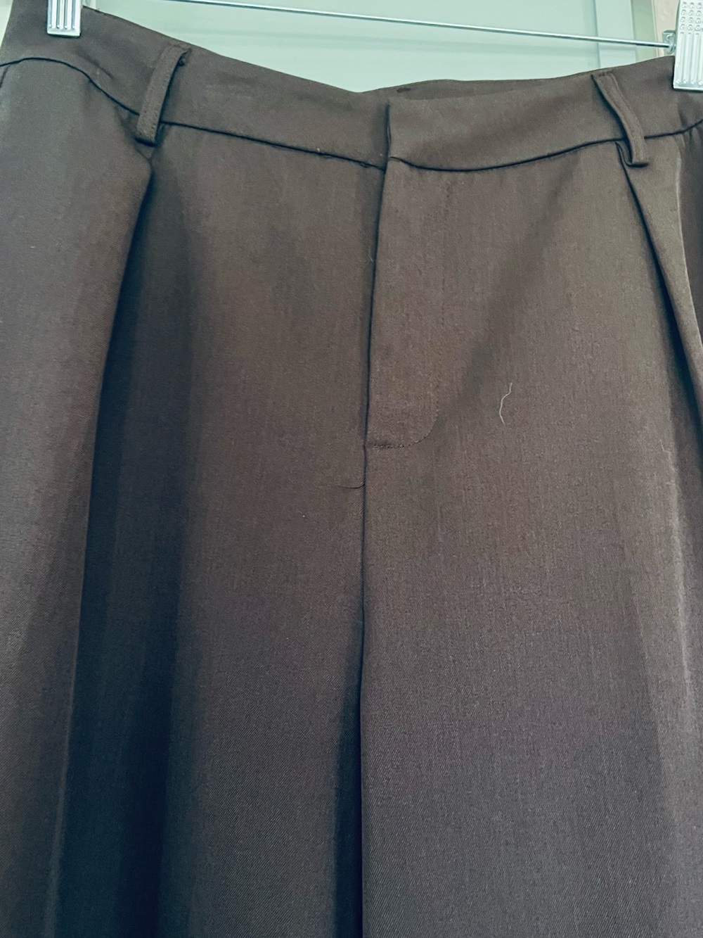 Wide Leg Women's Pants in Dark Brown